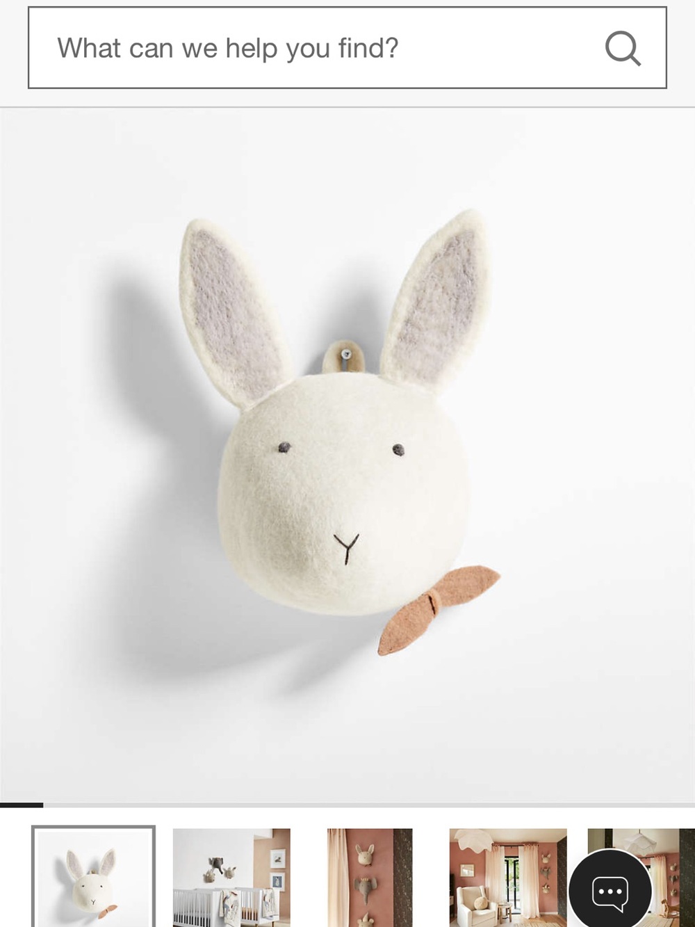 CRATE & Kids felt bunny head wall decor